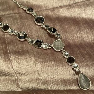 Avon Silver and Black Necklace